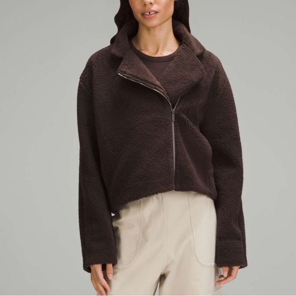 lululemon athletica Jackets & Blazers - Lululemon Textured Fleece Collared Jacket Espresso $168
